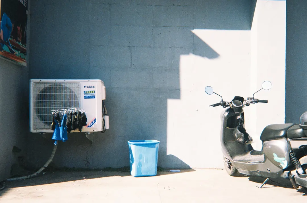 AC tune-up service on residential outdoor unit in North York