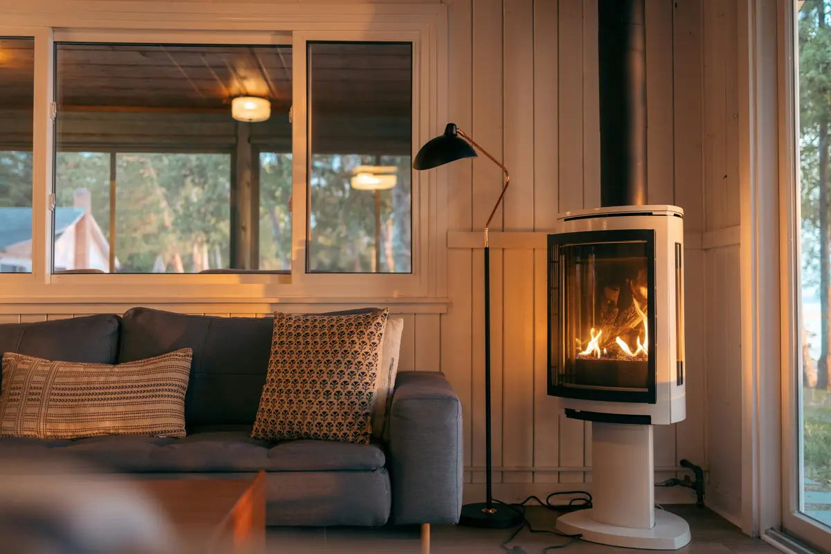 Gas fireplace in a cozy North York living room