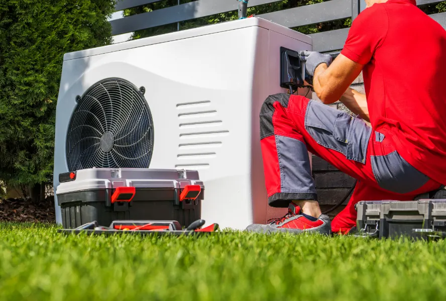 Residential cold-climate heat pump outdoor unit installed at a North York home