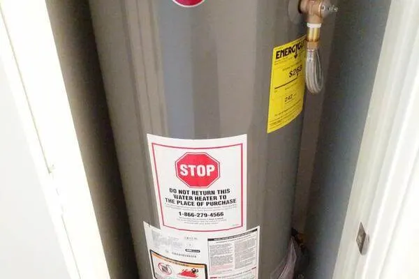 Water heater tank service in a North York basement